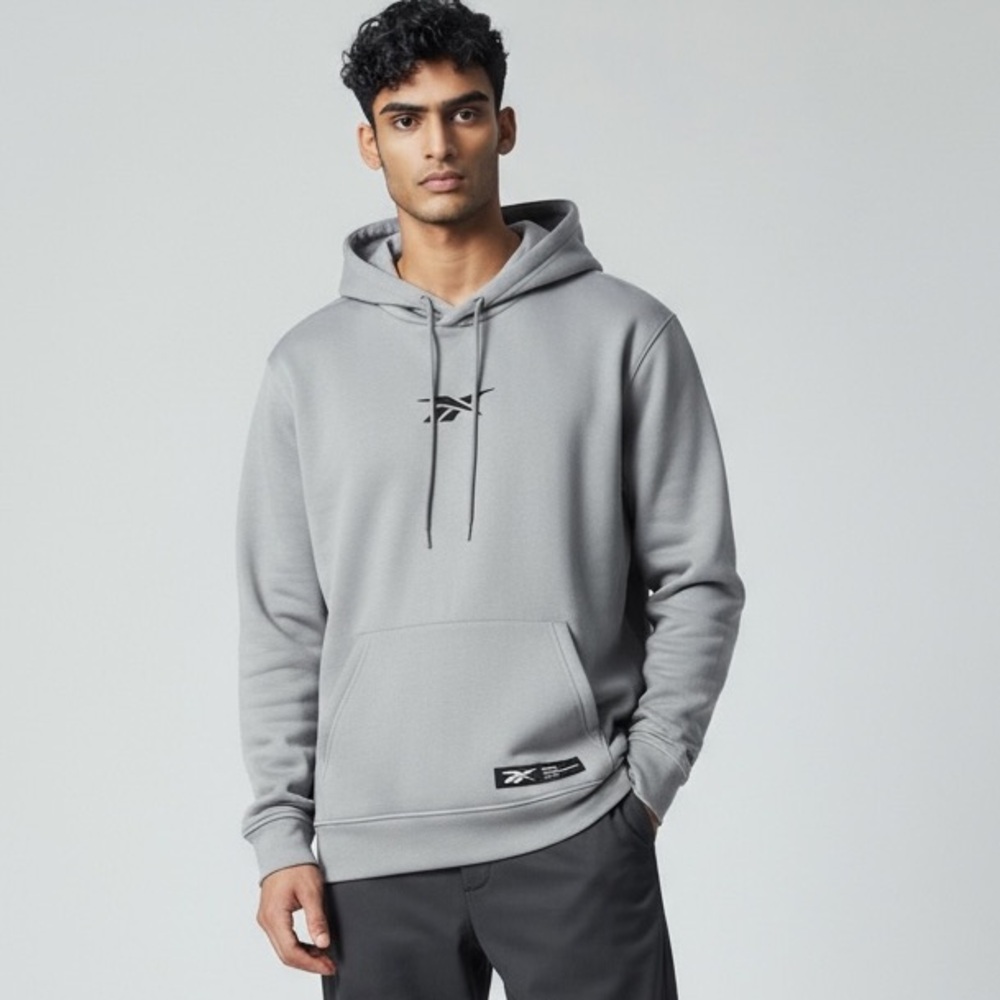 Reebok Quantum Hoodie Sweatshirt‎ Men's M Pullover Sleet Gray NWT